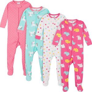 Ultra-Cozy Baby Girls Footed Pajamas Set - 12 Month, 100% Cotton Delight